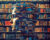 Startseitenbild, ein Bücherregal und davor ein großer Kopf, der sich aus Büchern zusammensetzt.